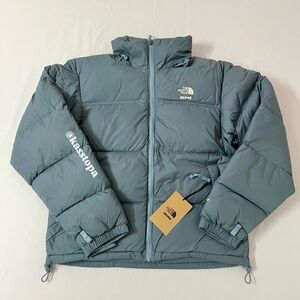SKIMS x TNF The North Face Puffer 1996 Nuptse Jacket Coat Blue